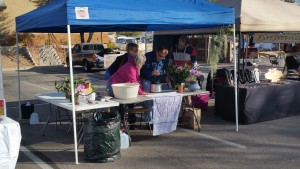 Our booth at the Open Air Market